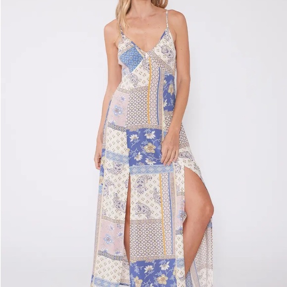 Love Stitch Women's Patchwork Maxi Dress - Lilac/Blue/Pink and Cream - Picture 2 of 5